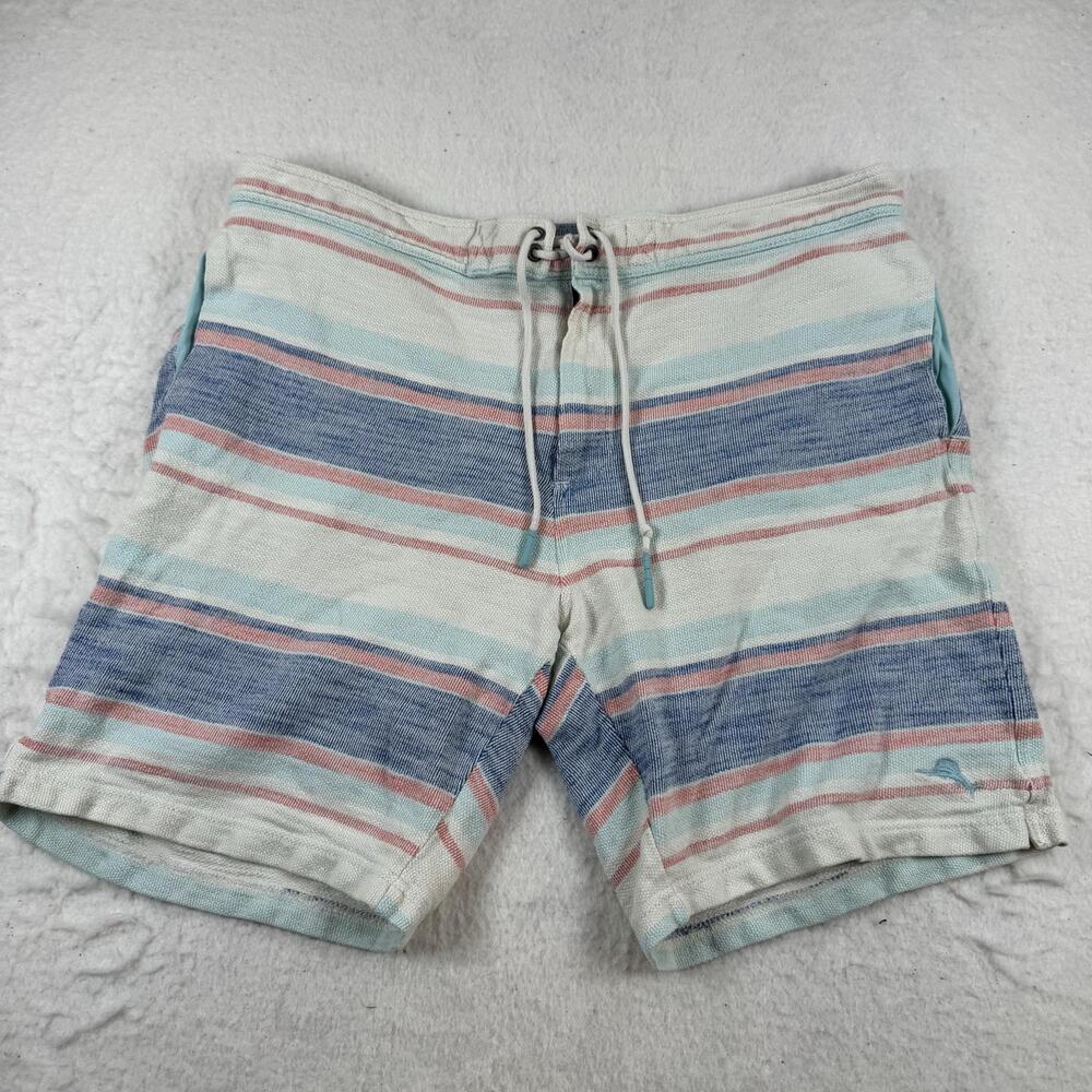 Tommy Bahama Shorts Mens Size XL Multicolor Striped Knit Sweat Drawstring Beach